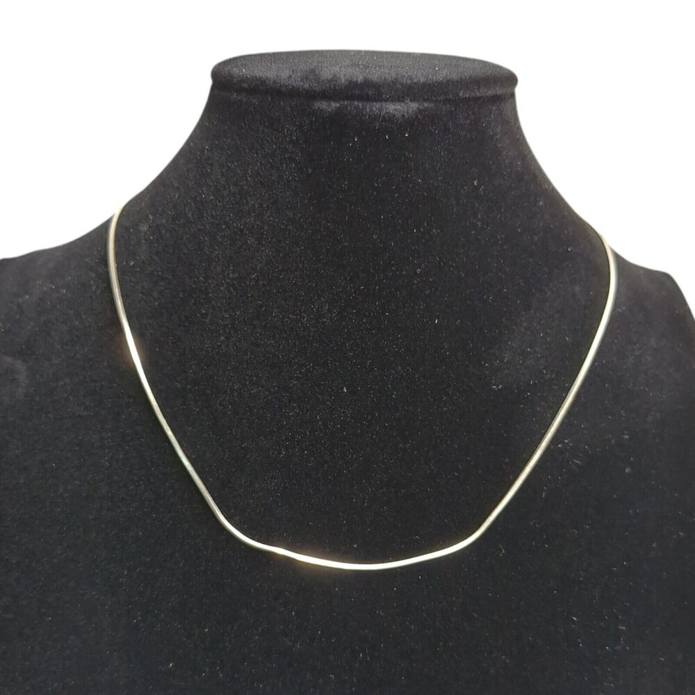 FAS ITALY 925 Sterling Silver Classic Square Necklace 16" Casual Dressy